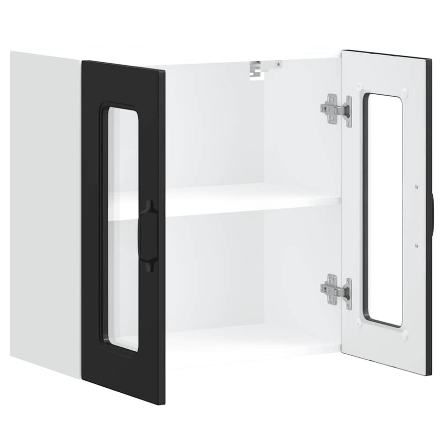 Kitchen Wall Cabinet with Glass Door "Kalmar" Black