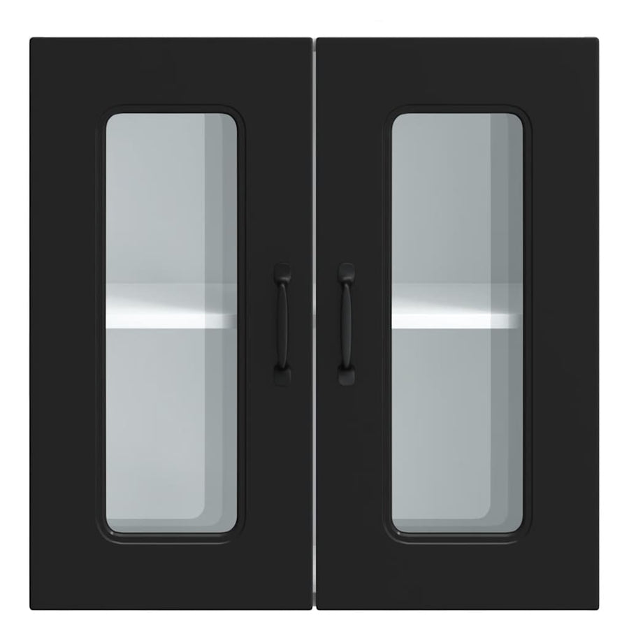 Kitchen Wall Cabinet with Glass Door "Kalmar" Black