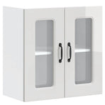 Kitchen Wall Cabinet with Glass Door "Kalmar" High Gloss White