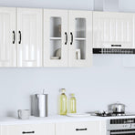 Kitchen Wall Cabinet with Glass Door "Kalmar" High Gloss White