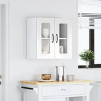 Kitchen Wall Cabinet with Glass Door "Kalmar" High Gloss White