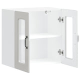 Kitchen Wall Cabinet with Glass Door "Kalmar" High Gloss White Engineered Wood