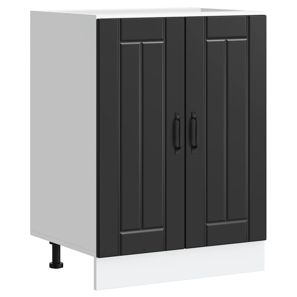 Sink Base Cabinet "Lucca" Black Engineered Wood