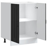 Sink Base Cabinet "Lucca" Black Engineered Wood