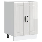 Sink Base Cabinet "Lucca" High Gloss White Engineered Wood