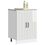 Sink Base Cabinet "Lucca" High Gloss White Engineered Wood