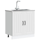 Sink Base Cabinet Lucca White Engineered Wood - Side View