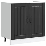 Sink Base Cabinet "Lucca" Black Engineered Wood