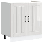 Sink Base Cabinet "Lucca" High Gloss White Engineered Wood