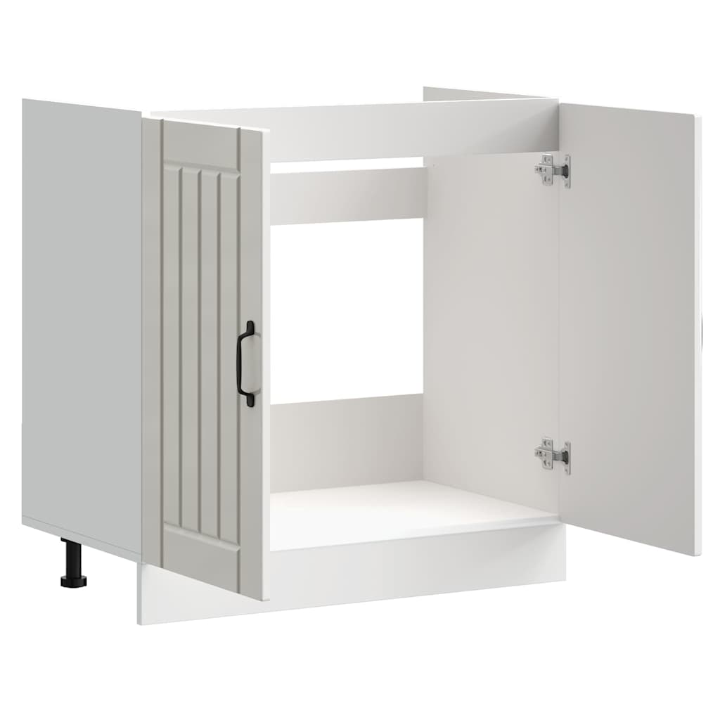 Sink Base Cabinet "Lucca" High Gloss White Engineered Wood