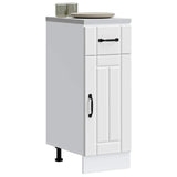 Kitchen Base Cabinet Lucca White Engineered Wood - Side View