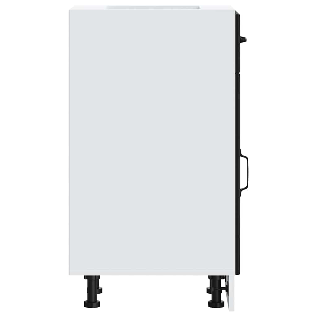 Kitchen Base Cabinet "Lucca" Black Engineered Wood