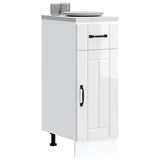 Kitchen Base Cabinet "Lucca" High Gloss White Engineered Wood