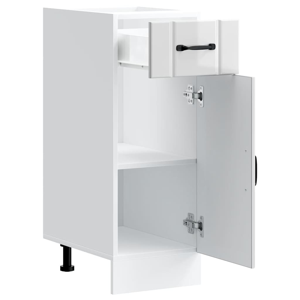 Kitchen Base Cabinet "Lucca" High Gloss White Engineered Wood