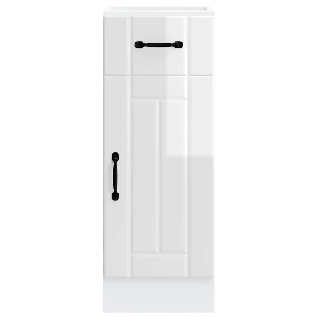 Kitchen Base Cabinet "Lucca" High Gloss White Engineered Wood