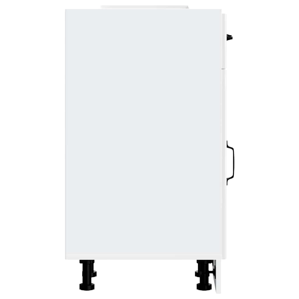 Kitchen Base Cabinet "Lucca" High Gloss White Engineered Wood
