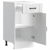 Kitchen Base Cabinet Lucca White Engineered Wood - 45-Degree Angle