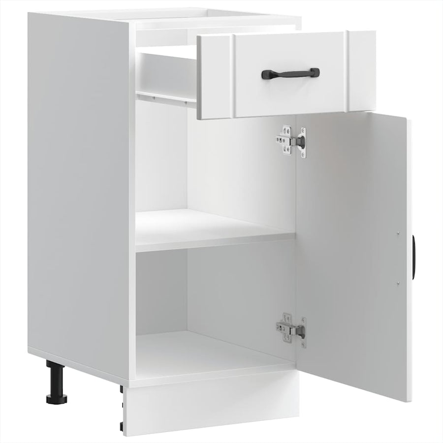 Kitchen Base Cabinet Lucca White Engineered Wood