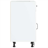 Kitchen Base Cabinet Lucca White Engineered Wood - Rear View
