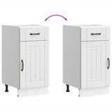 Kitchen Base Cabinet Lucca White Engineered Wood - Low Angle