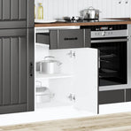 Kitchen Base Cabinet "Lucca" Black Engineered Wood