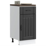 Kitchen Base Cabinet "Lucca" Black Engineered Wood