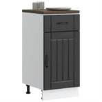 Kitchen Base Cabinet "Lucca" Black Engineered Wood
