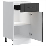 Kitchen Base Cabinet "Lucca" Black Engineered Wood