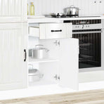 Kitchen Base Cabinet "Lucca" High Gloss White Engineered Wood