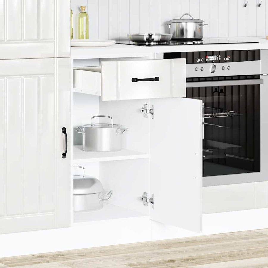 Kitchen Base Cabinet "Lucca" High Gloss White Engineered Wood