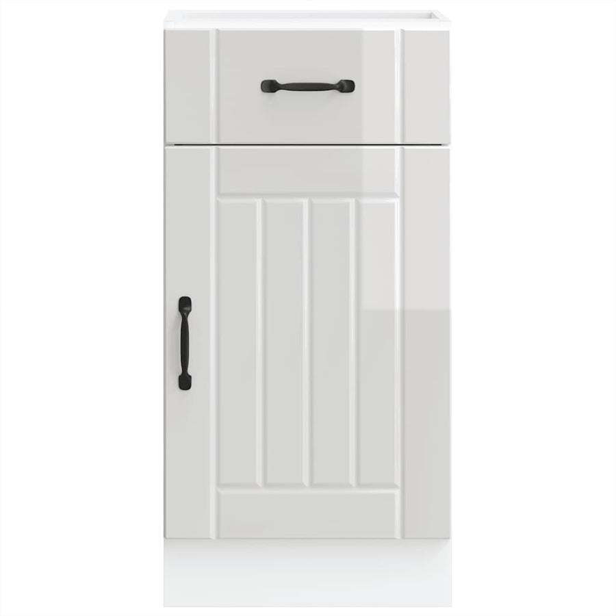 Kitchen Base Cabinet "Lucca" High Gloss White Engineered Wood