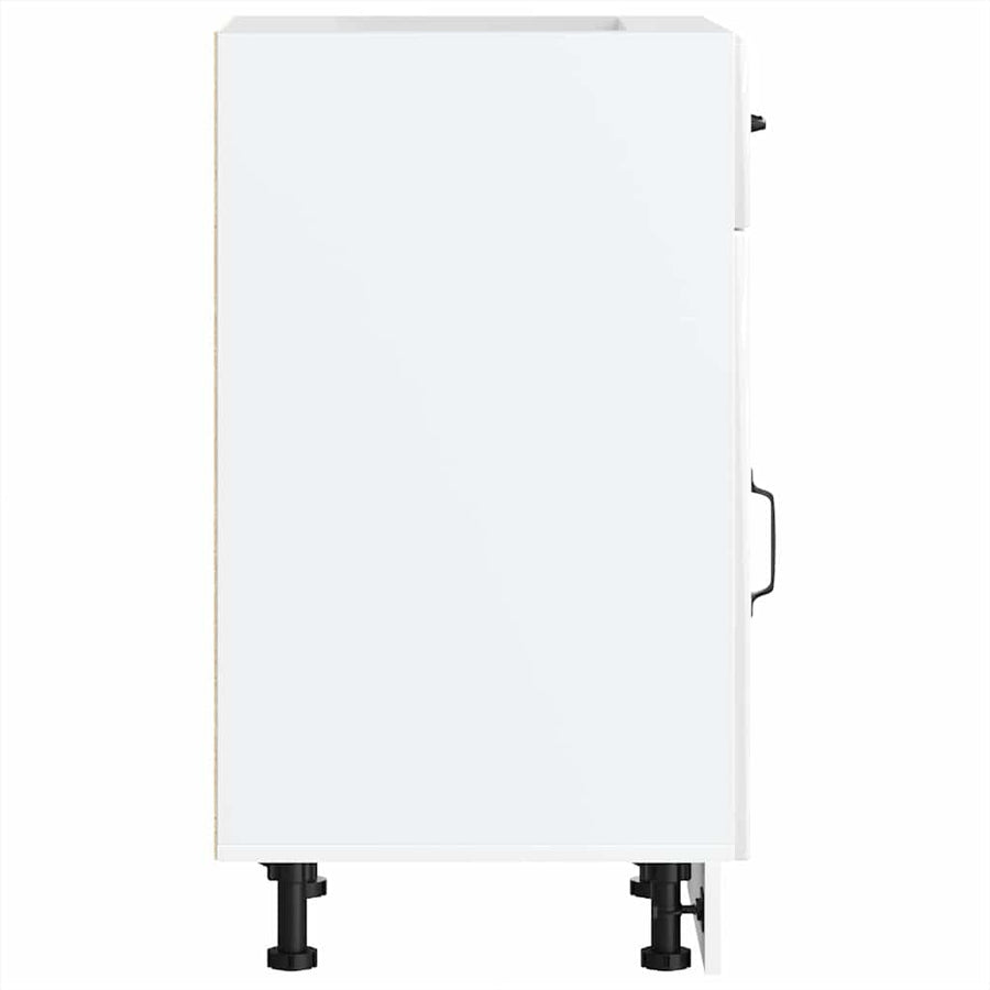 Kitchen Base Cabinet "Lucca" High Gloss White Engineered Wood