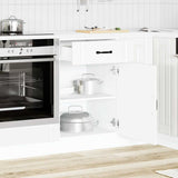 Kitchen Base Cabinet Lucca White Engineered Wood - Side View