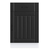Kitchen Base Cabinet "Lucca" Black Engineered Wood