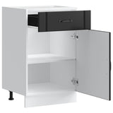 Kitchen Base Cabinet "Lucca" Black Engineered Wood