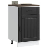 Kitchen Base Cabinet "Lucca" Black Engineered Wood