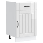 Kitchen Base Cabinet "Lucca" High Gloss White Engineered Wood