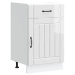 Kitchen Base Cabinet "Lucca" High Gloss White Engineered Wood