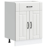 Kitchen Base Cabinet Lucca White Engineered Wood - Front View