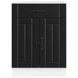 Kitchen Base Cabinet "Lucca" Black Engineered Wood