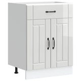 Kitchen Base Cabinet "Lucca" High Gloss White Engineered Wood