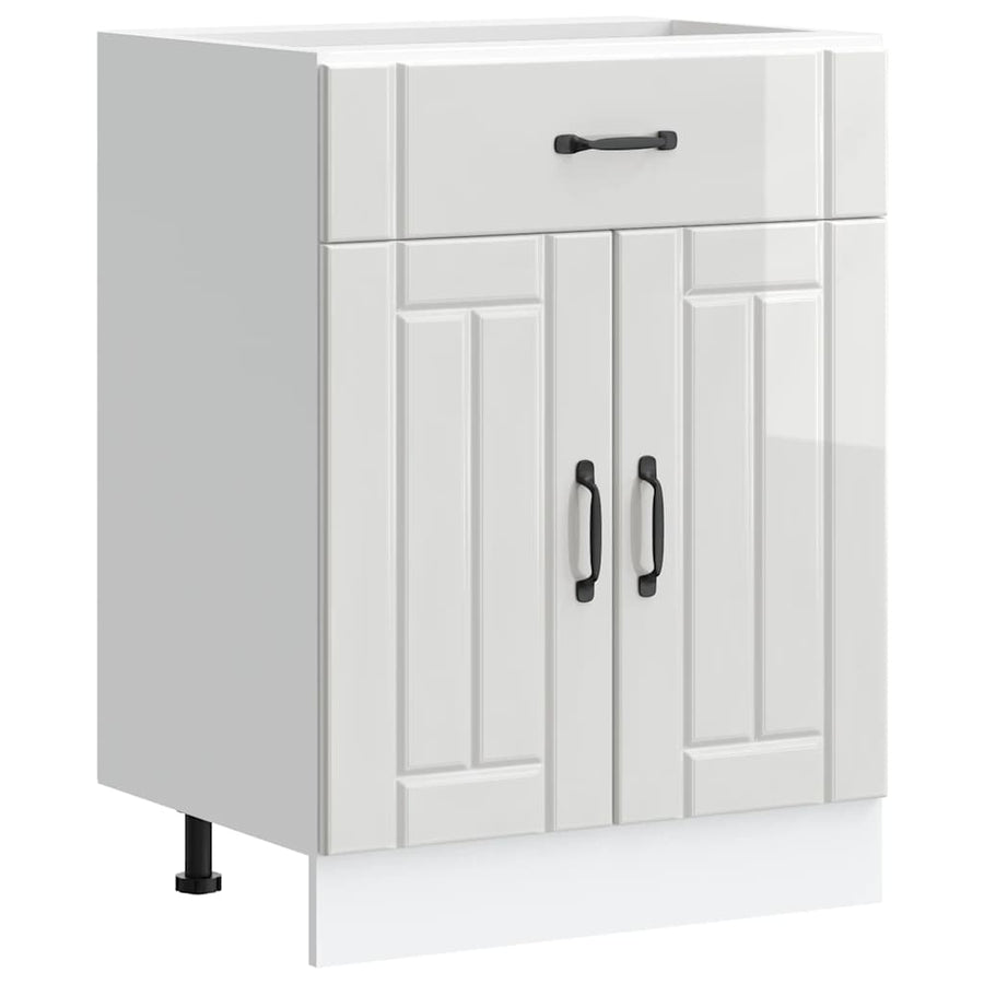 Kitchen Base Cabinet "Lucca" High Gloss White Engineered Wood