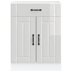 Kitchen Base Cabinet "Lucca" High Gloss White Engineered Wood