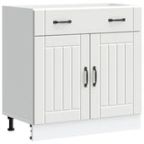 Kitchen Base Cabinet Lucca White Engineered Wood - Front View