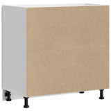 Kitchen Base Cabinet Lucca White Engineered Wood - Rear View