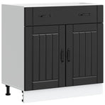 Kitchen Base Cabinet "Lucca" Black Engineered Wood