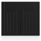 Kitchen Base Cabinet "Lucca" Black Engineered Wood