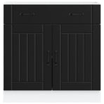 Kitchen Base Cabinet "Lucca" Black Engineered Wood