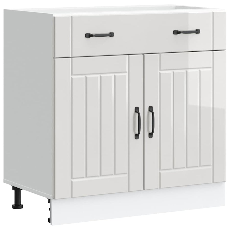 Kitchen Base Cabinet "Lucca" High Gloss White Engineered Wood