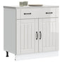 Kitchen Base Cabinet "Lucca" High Gloss White Engineered Wood
